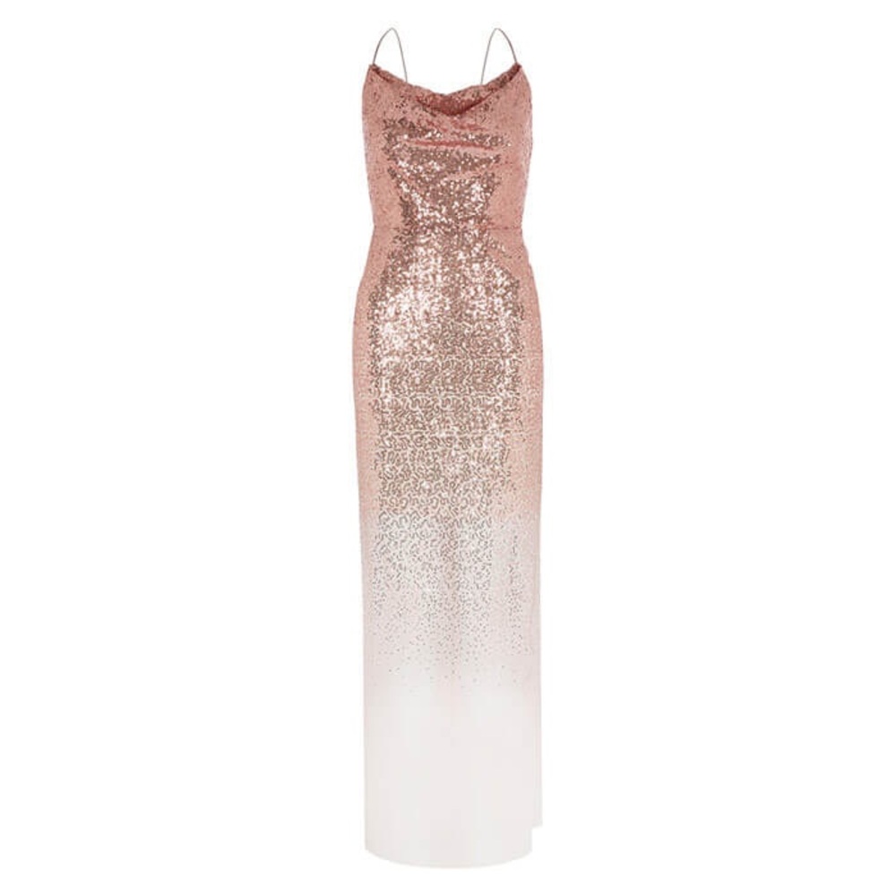 Coast Rose Gold Sequin Floor Length Gown